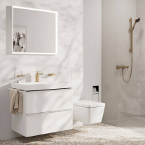Baterie lavoar, Hansgrohe, Tecturis E 110, Ecosmart+, CoolStart, cu ventil cu tijă, bronz periat